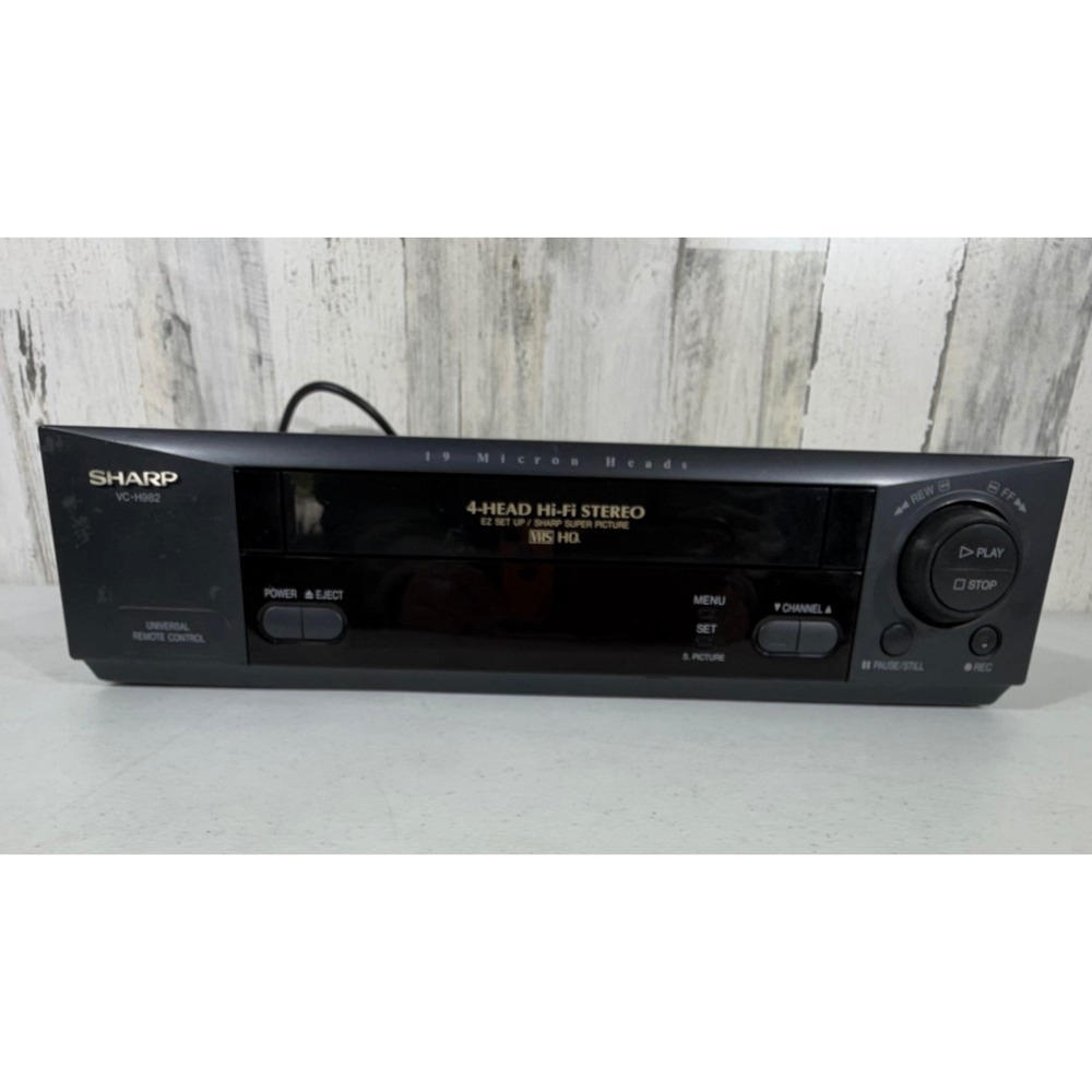 Sharp VC-H982U VHS VCR 4-Head Hi-Fi Stereo Black Tested Working No Remote READ